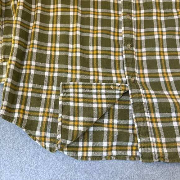Beretta Mens Collared Button-Up Shirt Green Yellow Plaid Long Sleeve Size L / XL - Picture 9 of 11